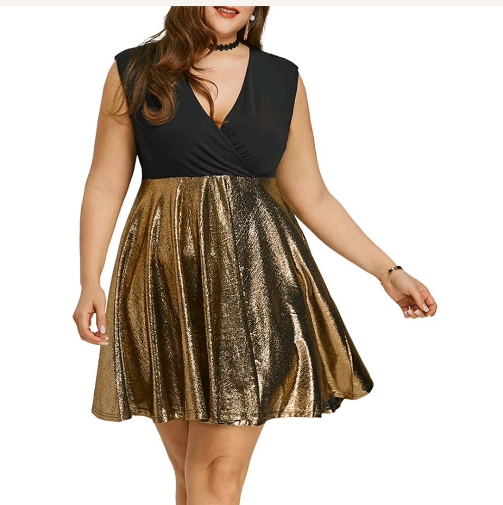 Short Glitter V-neck Cocktail Party Dress